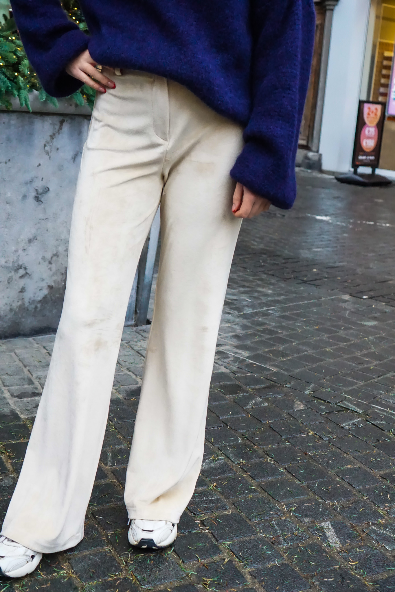 Image Poppy fluweel broek beige