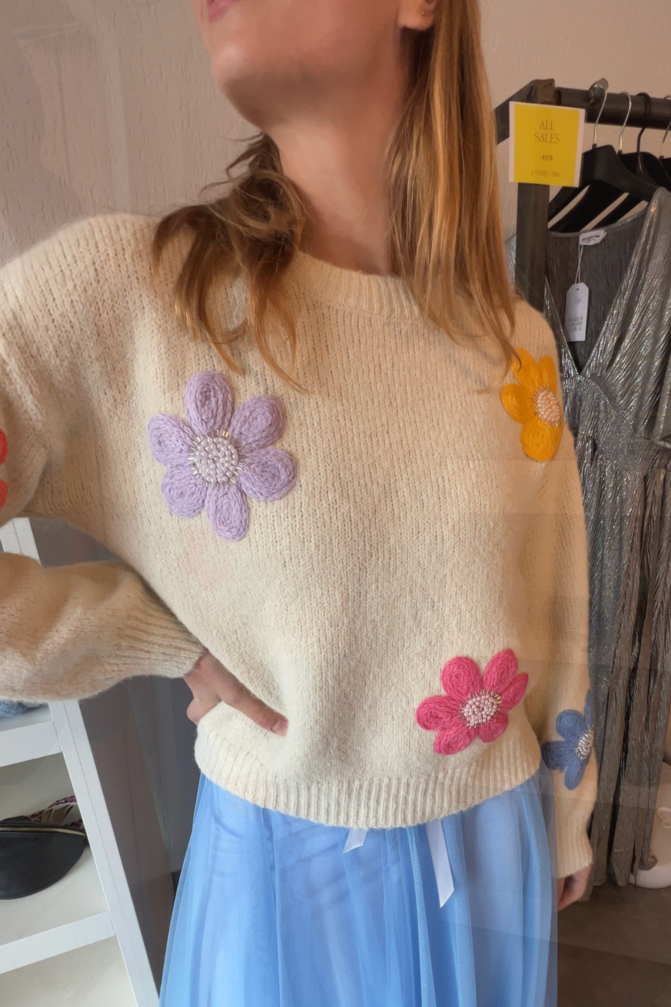 Image Cami sweater flowers