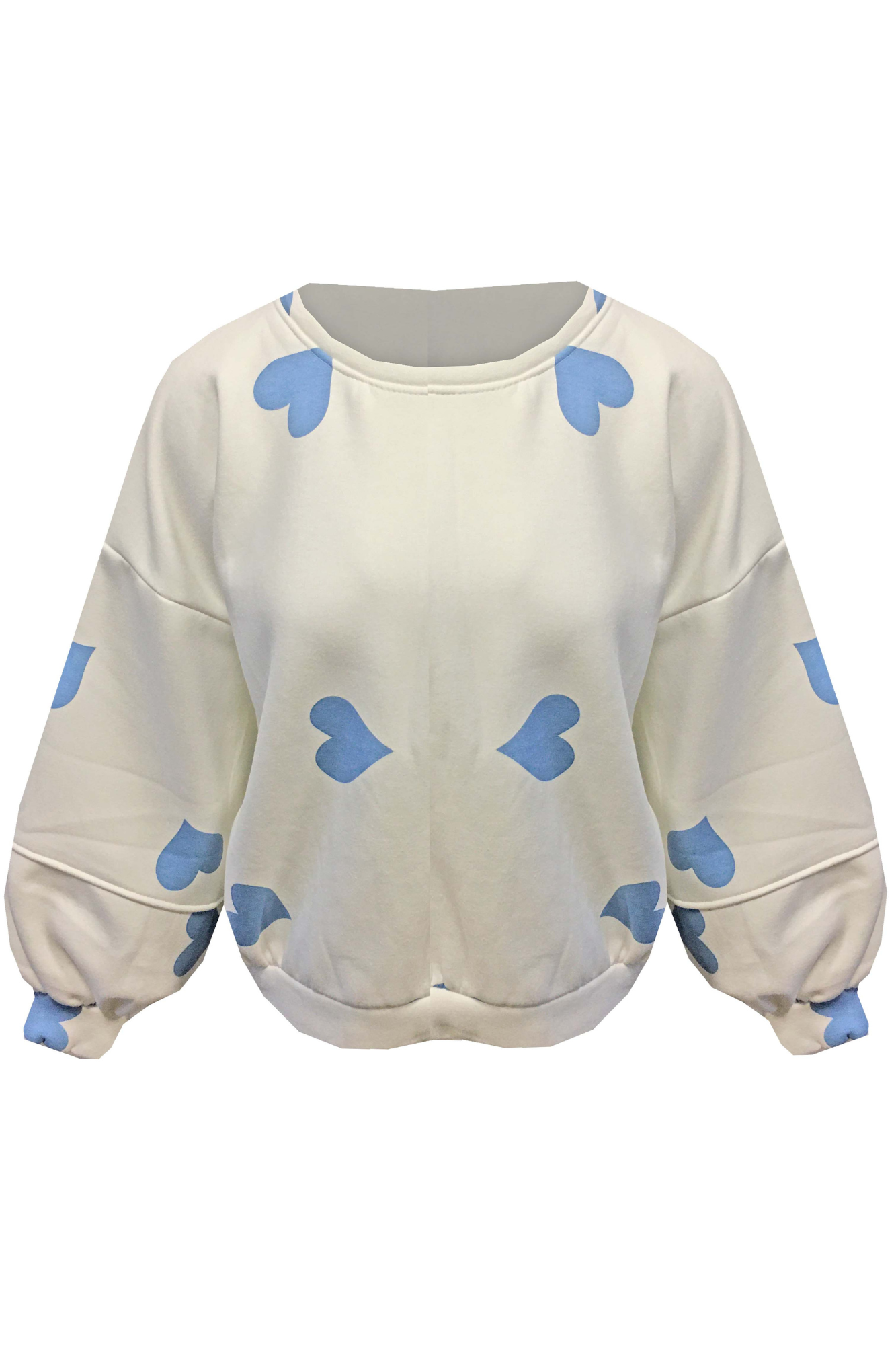 Image Minna sweater hearts ecru/lichtblauw
