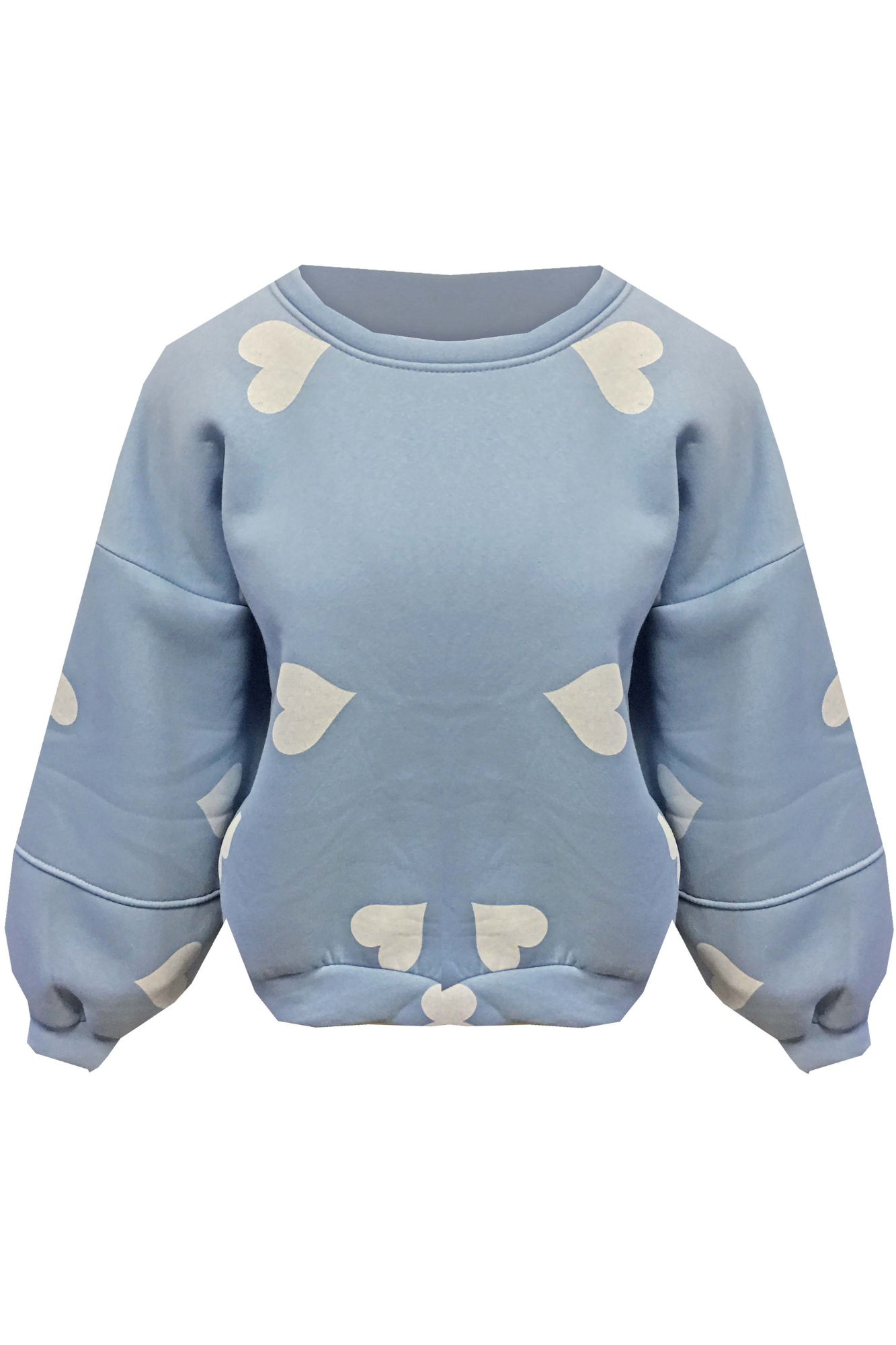 Image Minna sweater hearts lichtblauw/wit