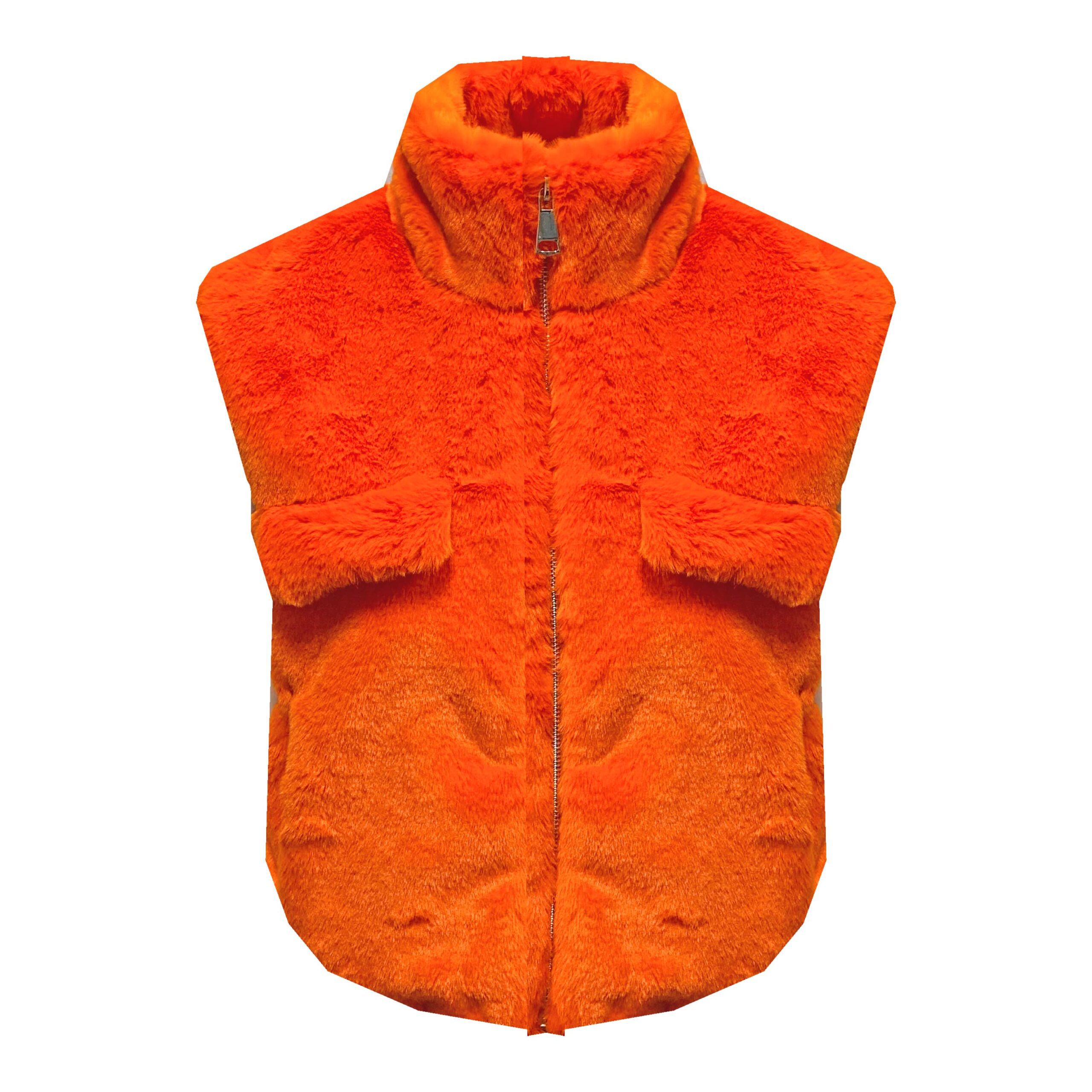 Image Zafia vest faux fur oranje
