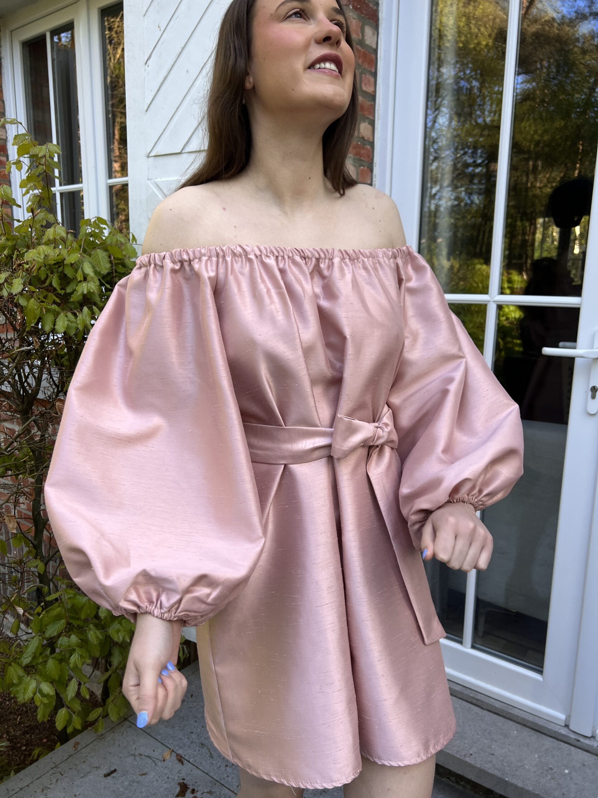 Image Roberta off shoulder dress oud roze